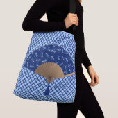Japanse ventilator, Dragonfly Pattern, kobalt Blue Crossbody Tas (Dichtbij)