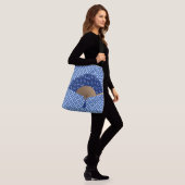 Japanse ventilator, Dragonfly Pattern, kobalt Blue Crossbody Tas (Op model)
