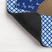 Japanse ventilator, Dragonfly Pattern, kobalt Blue Muismat (Hoek)