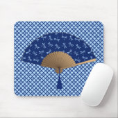 Japanse ventilator, Dragonfly Pattern, kobalt Blue Muismat (Met muis)