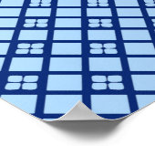 Japanse ventilator, Dragonfly Pattern, kobalt Blue Poster (Hoek)