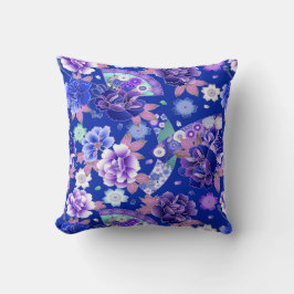 Japanse ventilatoren en bloemen kussen