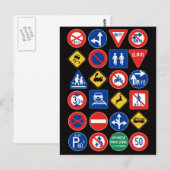 Japanse verkeersborden briefkaart (Voorkant / Achterkant)