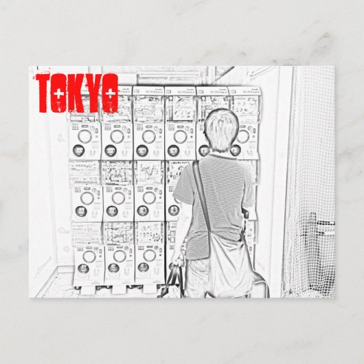 Japanse verkoopautomaten in het Briefkaart Tokyo (Voorkant)