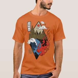 Japanse Vier Elementen Water Vuur Lucht Aarde T-shirt
