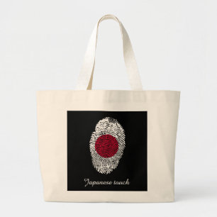 Japanse vingerafdrukvlag grote tote bag