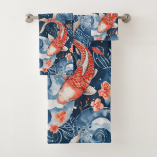 Japanse vis in Waterverf Bad Handdoek