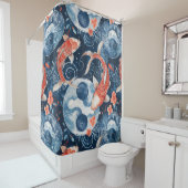 Japanse vis in Waterverf Douchegordijn (In situ)