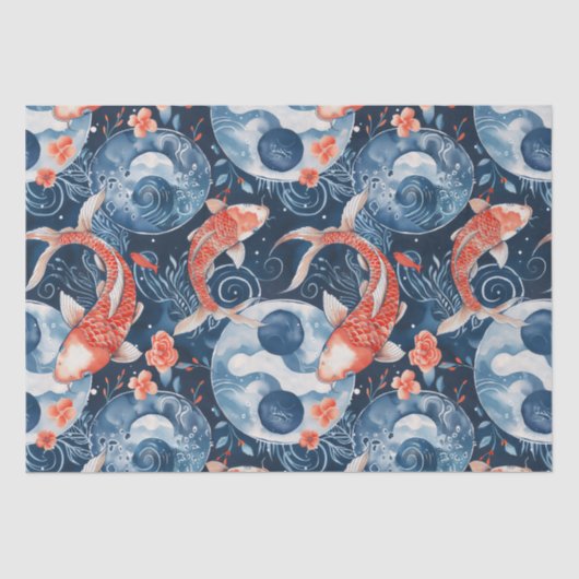 Japanse vis in Waterverf Tissuepapier (Voorkant)