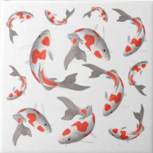 Japanse vis Koi oranje en witte aziatische stijl