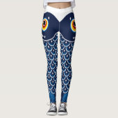 Japanse vis Koinobori gepatterd Leggings (Voorkant)