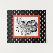 JAPANSE VIS MET WOLKENPATROON WANDKLEED (Voorkant (horizontaal))