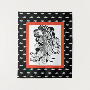 JAPANSE VIS MET WOLKENPATROON WANDKLEED