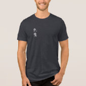 Japanse Visvalk Ukiyo-e Stijl Heather Zwart Tri-Blend Shirt (Voorkant)