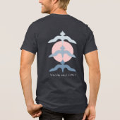 Japanse Visvalk Ukiyo-e Stijl Heather Zwart Tri-Blend Shirt (Achterkant)
