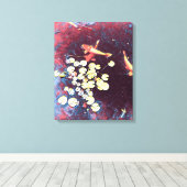 Japanse visvijver canvas afdruk (Insitu (Houten vloer))