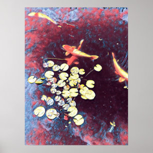 Japanse visvijver poster