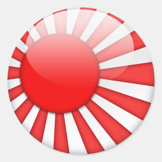 Japanse vlag 2.0 ronde sticker (Voorkant)