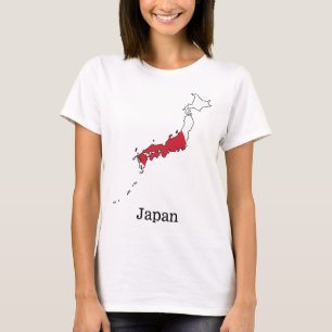 Japanse Vlag Binnen Landkaart Souvenirontwerp T-shirt