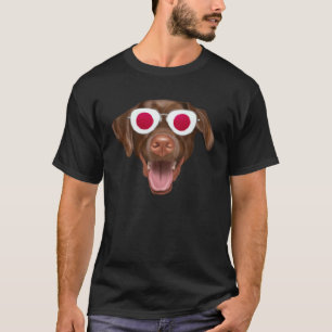 Japanse Vlag Bruine Labrador Retriever Hond Japan T-shirt