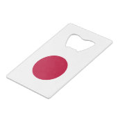 Japanse vlag creditkaart flessenopener (Voorkant Gekanteld)