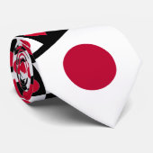 Japanse vlag en hartpatroon Japanse rijszon Stropdas (Opgerold)