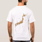 Japanse vlag en kaart T-Shirt (Achterkant)
