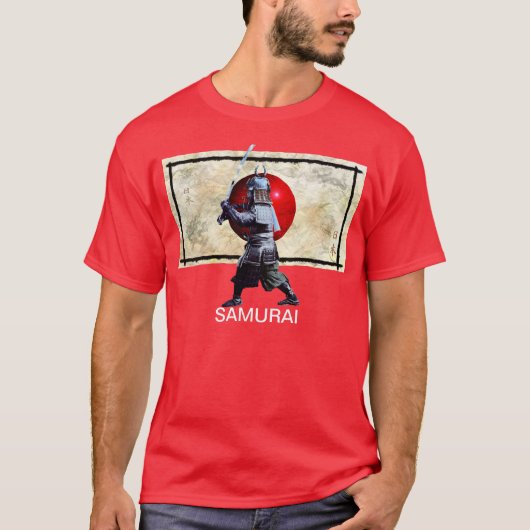 Japanse vlag en Samurai Art Shirt (Voorkant)