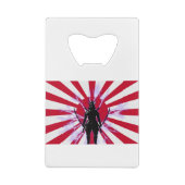 Japanse vlag en stijgende zon Samurai Warrior Creditkaart Flessenopener (Achterkant)