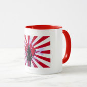 Japanse vlag en stijgende zon Samurai Warrior Mok (Voorkant rechts)