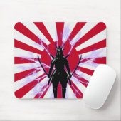 Japanse vlag en stijgende zon Samurai Warrior Muismat (Met muis)