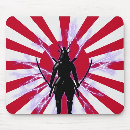 Japanse vlag en stijgende zon Samurai Warrior Muismat (Voorkant)