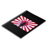 Japanse vlag en stijgende zon Samurai Warrior Notitieboek (Linkerzijde)