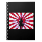 Japanse vlag en stijgende zon Samurai Warrior Notitieboek (Voorkant)
