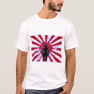Japanse vlag en stijgende zon Samurai Warrior T-shirt