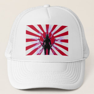Japanse vlag en stijgende zon Samurai Warrior Trucker Pet