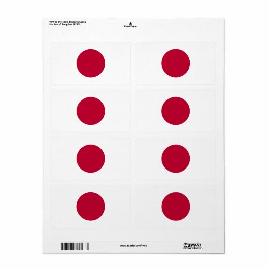 Japanse vlag etiket (Full Sheet)