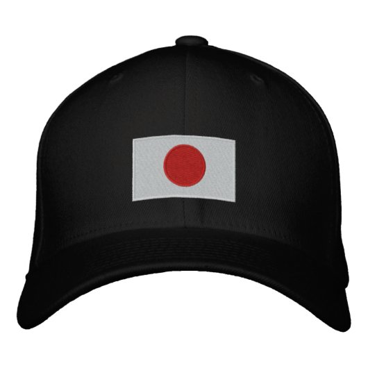 Japanse vlag geborduurd flexfit wol pet (Voorkant)