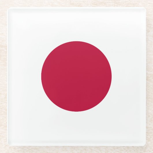 Japanse vlag glazen onderzetter (Voorkant)