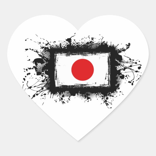Japanse vlag hart sticker (Voorkant)