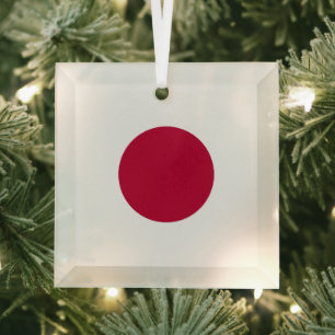 Japanse vlag: Hinomaru, Nisshōki, Red Rising Sun Glas Ornament