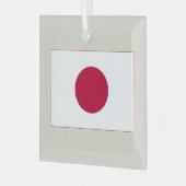 Japanse vlag: Hinomaru, Nisshōki, Red Rising Sun Glas Ornament (Voorkant links)