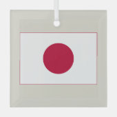Japanse vlag: Hinomaru, Nisshōki, Red Rising Sun Glas Ornament (Voorkant)