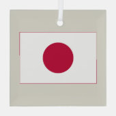 Japanse vlag: Hinomaru, Nisshōki, Red Rising Sun Glas Ornament (Achterkant)