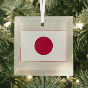 Japanse vlag: Hinomaru, Nisshōki, Red Rising Sun Glas Ornament