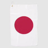 Japanse vlag: Hinomaru, Nisshōki, Red Rising Sun Golfhanddoek (Voorkant)