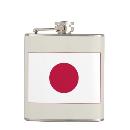 Japanse vlag: Hinomaru, Nisshōki, Red Rising Sun Heupfles (Voorkant)