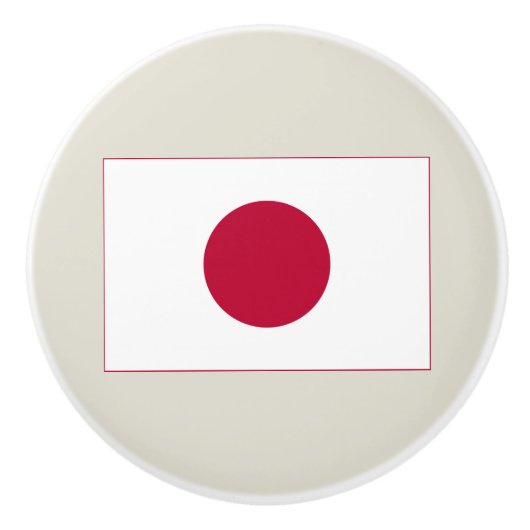 Japanse vlag: Hinomaru, Nisshōki, Red Rising Sun Keramische Knop (Voorkant)