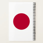 Japanse vlag: Hinomaru, Nisshōki, Red Rising Sun Notitieboek (Achterkant)