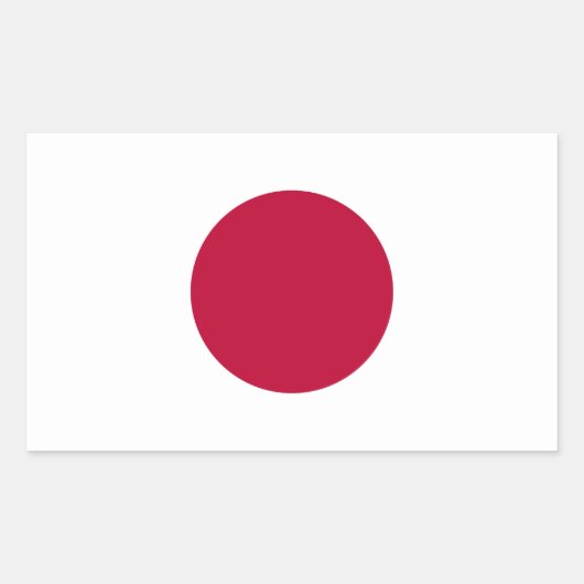 Japanse vlag: Hinomaru, Nisshōki, Red Rising Sun Rechthoekige Sticker (Voorkant)